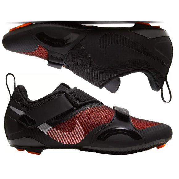 $120 NWB Women’s Sz 8 Nike Superrep Cycle Cycling Shoes CJ0775 008 Black Orange - Picture 1 of 8